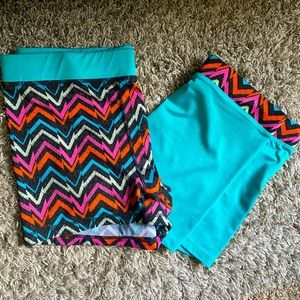 Set of 2 Teal & Black Athletic Shorts